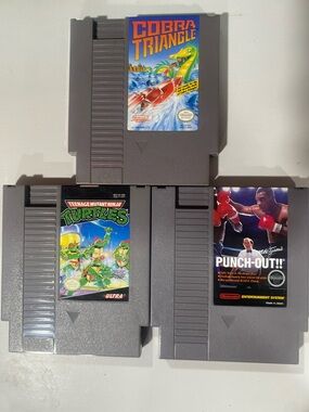 Nintendo NES Game Cartridge Trio - Gray with Colorful Labels